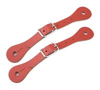 UTYDPLKHG 1 Pair Handmade Genuine Leather Spur Strap, Horse Riding Western Spur Strap with Adjustable Metal Buckle, Durable Leather Horse Strap Accessories for Men Equestrian Boots (Brown)