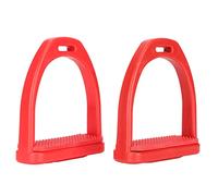 UTYDPLKHG 1 Pair Horse Stirrups with Rubber Pad, Engineering Plastics Stirrups for Horse Riding, Slip Resistant Professional Stirrups with Durable Rubber Bottom for Adults and Kids (Red L Size)