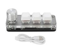 UTYDPLKHG Mini 3 Key Keypad Mechanical White Gaming Keyboard, Programmable One Handed Shortcut Keyboard with RGB Lighting and Adjustment Knob, Customized Keypad for Office Games Music Indust