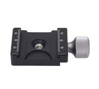 UTYDPLKHG Universal Quick Release Clamp, Aluminum Alloy QR Clamp with 1/4 and 3/8 Inch Threads, Double Anti Slip Grooves Quick Release Plate for Arca Tripod System
