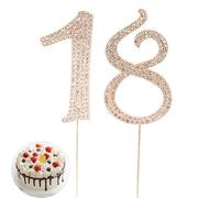 UtySty 18th Birthday Cake Topper with Bling Resin Rhinestones 18 Cake Topper Sparkly Happy 18th Birthday Cake Decorations Adultish Anniversary Cake Toppers for Boys Girls Daughter 18th Bday