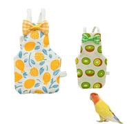 UtySty 2 Pack Bird Diaper Parrot Nappy Bird Flight Suits Harness Cockatiel Diaper Small Birds Clothes for Parakeet Cockatiels Mini Macaw Budgie Canary Pigeon Conure Budgies Mini Macaws Small Size