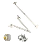 UtySty 2 Pack Folding Lid Support Hinge Drop Lids Stay Replacement Bracket Rod Mechanism Hardware for Cupboard Cabinet Door Drop Front Desk Toy Box Trunk Chest Case Antique Furniture