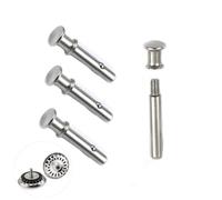 UtySty 4 Set Kitchen Sink Strainer Central Pin Replacement M8 5/16'' Drain Basket Center Round Post Cover Handle Pull Rod Plug with Ball Lock Repair Parts Univers for for Standard Drains