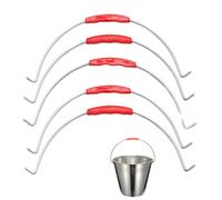 UtySty 5 Pack 5 Gallon Bucket Wire Handle Replacement with Plastic Grip and Outward Hook Ends for 5gal White Bucket Pail 21 Pound Pet Food Storage Container All Purpose Pails