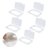 UtySty 5 Pack Baby Wipes Flip Lid Reusable Adhesive Sticky Dispenser Cover Non-Drying Cap for Child Water Wipe Packs Bag Package Portable Pouch Travel Wet Tissues Paper Towel Holder Countainer