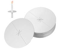 UtySty 50 Pack Church Candle Bobeches Disposable Cardboard Candle Holder Taper Candles Drip Protector Candlesticks Holder Wax Catchers for Candle Light Devotional Candlelight Vigil Service Memorial