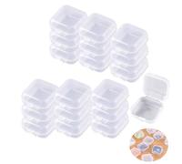 UtySty 50 Pack Ear Plugs Carrying Case Jewelry Beads Stud Earrings Storage Box Mini Clear Organizer Container Holder for Swimming Silicone Earplug Sleeping Foam Earplugs Rings Necklace Pill