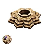 UtySty Crystal Ball Stand Holder 4'' Wooden Lotus Display Base Tray for Natural Stone Eggs Balls Mini Spheres Round Rocks Gemstone Meditation Desktop Collection Decoration Ornament Spiritual Art