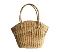 UTZERO Straw Bag Summer Beach Handbag, Handmade Seagrass Straw Tote Bag Womens Handbag For Holiday Picnic Daily-Khaki
