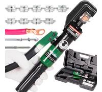 UTZIKO Hydraulic Cable Lug Crimper 10 US TON 12 AWG to 00 (2/0) Electrical Terminal Cable Wire Tool Kit with 9 Die (12awg~00awg Crimping Tool)