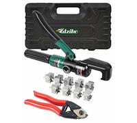 UTZIKO Hydraulic Cable Lug Crimper 10 US TON 12 AWG to 00 (2/0) Electrical Terminal Cable Wire Tool Kit with 9 Die (12awg~00awg Crimping Tool+Wire Rope Cut)