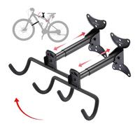 UU-Major Bike Wall Mount,Heavy Duty Bike Hanger, Mounted Bike Hook for Garage Wall,Horizontal Bike Rack for MTB,Road And Hybrid Bikes Storage,Thicker Metal With Rubber Coating.(Adjustable*2 Pack)