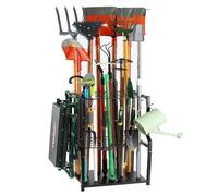 UU-Major Garden Tool Organizer,Yard Tool Rack Heavy Duty,Free Standing for Garage Corner,Garage Organization,Garage Organizers and Storage,Garden Tool Holder for Lawn,Shed,Outdoor,Metal