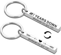 UU-MART Anniversary Valentines Gift for Him Her,6 Years Down Forever To Go Keyring Gift For Couples Husband Wife,6st Wedding Anniversary Valentines Gifts for Him(1 PCS Four-sided) (6 Years Down)
