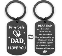 UU-MART Fathers Day Gift from Daughter Son Drive Safe Keychain for Dad Birthday Gifts for Daddy Christmass Gift