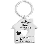 UU-MART Mothers Day Gifts for Mum You Are the Heart of Our Family House-shaped Keyring Birthday Gifts Mum Gifts from Daughter Son Birthday Christmas Gifts