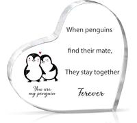 UU-MART Valentines Gifts for Him & Her, Love Acrylic Plaque - You Are My Penguin, Girlfriend Boyfriend Gifts, Aniversary Gifts for Him & Her, Christmas Gifts for Her, Gifts For Wife Husband