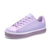UUBARIS Women's Glitter Tennis Sneakers Neon Dressy Sparkly Sneakers Rhinestone Bling Leopard Print Shoes Shiny Sequin Shoes