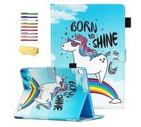UUcovers Case Fit iPad 10.2 2019, iPad 7th Generation Cover with Stylus Pencil Holder Card Pockets, Smart Stand PU Leather Wallet Magnetic Folio Flip Shockproof Shell [Auto Sleep/Wake], Blue Unicorn