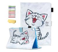 UUcovers Case Fit iPad 10.2 inch 2019, iPad 7th Generation Cover with Stylus Pencil Holder Card Pockets,Smart Stand PU Leather Wallet Magnetic Folio Flip Shockproof Shell [Auto Sleep/Wake], Cute Cat
