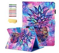 UUcovers Case for Apple iPad 7th Generation 10.2" 2019/iPad Air 3 3rd Generation 2019 /iPad Pro 10.5 2017, Smart Stand PU Leather Folio Cover with Pencil Holder [Auto Wake/Sleep], Rainbow Pineapple
