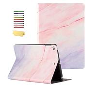 UUcovers Case for Apple iPad 9.7 inch 2017 2018 (iPad 5th/6th Gen), iPad Air/Air 2 Smart Cover, Multiple Angles Stand Synthetic Leather Folio Thin Shockproof TPU Shell with Auto Wake/Sleep, Pink Map