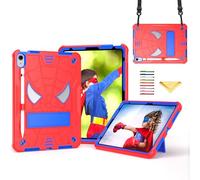 UUcovers Case for iPad (A16) 11th Generation 11 inch 2025 /iPad 10th Generation 10.9 inch 2022 with Pencil Holder/Kickstand/Shoulder Strap, Kids Friendly Heavy Duty Shockproof Stand Cover, Red Blue