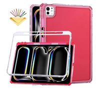 UUcovers Case for iPad Air 13 inch M3/M2 (2025/2024) & iPad Pro 13 inch M5/M4 (2025/2024) & iPad Pro 12.9 inch Cover 6th/5th/4th/3rd Gen with Pencil Holder Clear Hard Bumper Soft TPU Back Shell, Red