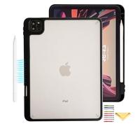 UUcovers Case for iPad Pro 13-Inch M5/M4 (2025/2024) with Pencil Holder, Supports Pencil Pro & Pencil (USB-C) Magnetic Attachment Translucent Soft TPU Back Shockproof Bumper Anti-Yellow Cover, Black