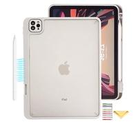 UUcovers Case for iPad Pro 13-Inch M5/M4 (2025/2024) with Pencil Holder, Supports Pencil Pro & Pencil (USB-C) Magnetic Attachment Translucent Soft TPU Back Shockproof Bumper Anti-Yellow Cover, Gray