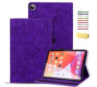 UUcovers Case for Samsung Galaxy Tab A9 Plus/A9+ Tablet 11" 2023 (SM-X210/X216/X218) with Multi-Angles Stand/Pencil Holder/Pockets Shockproof Embossed PU Leather Folio Wallet Cover, Purple Sunflower