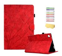 UUcovers Case for Samsung Galaxy Tab A9 Plus/A9+ Tablet 11" 2023 (SM-X210/X216/X218) with Stand/Pencil Holder/Pockets [Auto Sleep/Wake] Embossed PU Leather Magneic Wallet Folio Cover, Red Lucky Tree