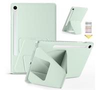 UUcovers Case for Samsung Galaxy Tab S10 FE 5G/ S9 FE 5G 10.9 inch/Tab S9 11 inch, PU Leather Cover with Horizontal Vertical Stand Shockproof Soft Silicone Bumper Multi-Angle Viewing Shell, Green