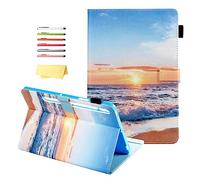 UUcovers Case for Samsung Galaxy Tab S8 Plus/S8+ 12.4" 2022/ S7 FE/S7 Plus 12.4" 2020 (SM-X800/X806/T730/T733/T736/T738/T970/T975/T976) Auto Sleep/Wake Folio Stand Cover, Beach Sunset