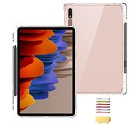UUcovers Clear Back Case for 12.4" Samsung Galaxy Tab S8+/S8 Plus 2022 & Tab S7 FE 5G 2021 & S7+/S7 Plus 2020 (SM-X800/T730/T970) with S Pen Holder Thin Transparent Soft TPU Shockproof Cover, Clear