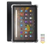 UUcovers Clear Case for Amazon Kindle Fire HD 8 Tablet (8th/7th/6th Generation, 2018/2017/2016 Release) 8" [with 10 Pcs Book Stickers] Anti-Yellowing Soft TPU Silicone Back Shockproof Cover, Clear