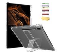 UUcovers Clear Case for Samsung Galaxy Tab S9 Ultra 2023/ S8 Ultra 14.6 Inch 2022 Model (SM-X910/X916B/X918U/X900/X906) with S Pen Holder/Kickstand Transparent Soft TPU Back Shockproof Cover, Clear