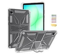 UUcovers Clear Stand Case for Samsung Galaxy Tab A11+ Plus 11 inch 2025 (Model: SM-X230/X236/X238) with S Pen Holder Kickstand Anti-Yellowing Transparent Soft TPU Back Shockproof Bumper Rugged Cover