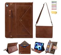 UUcovers Crossbody Handbag Case for iPad mini 7 (A17 Pro) 2024/iPad Mini 6 Case 2021 with Pencil Holder/Shoulder Strap/Hand Strap/Pocket Stand Cover for iPad mini 7th/6th Generation 8.3 inch, Coffee