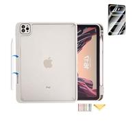 UUcovers for Apple iPad Pro 13-Inch M5/M4 Tablet (2025/2024) with Pencil Holder/Screen Protector [Pencil Charging] Magnetic Attachment, Frosted Clear Anti-Yellow Soft TPU Back Shockproof Cover, Gray