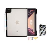 UUcovers for Apple iPad Pro 13-Inch M5/M4 Tablet (2025/2024) with Pencil Holder/Screen Protector [Pencil Charging] Magnetic Attachment, Frosted Clear Anti-Yellow Soft TPU Back Shockproof Cover, Black