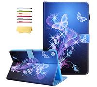 UUcovers for Samsung Galaxy Tab A7 10.4'' Case 2020 (SM-T500/T505/T507) with Pencil Holder Pocket & Multiple Angles Stand Lightweight PU Leather Folio Magnetic Wallet TPU Back Cover, Purple Butterfly