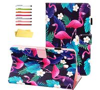 UUcovers for Samsung Galaxy Tab E 8.0 Inch 2016 Tablet SM-T377A/T377V/T377P/T375/T378 with Pencil Holder [Auto Wake/Sleep] Multi-Angle Stand Smart PU Leather Folio Wallet Cover,Purple Flamingo Flower