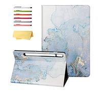 UUcovers for Samsung Galaxy Tab S7 11 Inch Case 2020 (SM-T870/ T875/ T878) with S Pen Holder Multi-Angle Stand [Auto Wake/Sleep] Smart PU Leather Hard Back Shockproof Lightweight Cover, Gold Marble