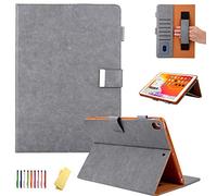 UUcovers iPad 7th Generation 10.2" Case 2019 with Pencil Holder Hand Strap, Smart PU Leather Cover for iPad Air 3 2019 10.5" 3rd Gen & iPad Pro 10.5 2017 Folio Stand Shell [Auto Sleep/Wake], Gray