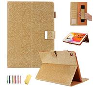 UUcovers iPad 7th Generation 10.2 Case 2019 with Pencil Holder Hand Strap,Smart PU Leather Cover for Apple iPad Air 3 2019 10.5" 3rd Gen & iPad Pro 10.5 2017 Folio Stand Shell [Auto Sleep/Wake], Gold