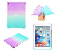 UUcovers iPad 9.7 2018 2017 Case 6th/5th Generation & for Apple iPad Air 1/Air 2 & Pro 9.7 Cover Clear Transparent Soft TPU Back Shockproof Flexible Gradient Shell [Corner Protection], Purple & Green