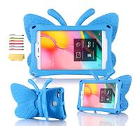 UUcovers Kids Case for Amazon Kindle Fire HD 8 Tablet (8th/7th/6th Generation, 2018/2017/2016) 8" with Handle Folding Kickstand Kid-Proof Shockproof EVA Foam Lightweight Stand Cover, Blue Butterfly