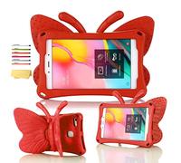 UUcovers Kids Case for Amazon Kindle Fire HD 8 Tablet (8th/7th/6th Generation, 2018/2017/2016) 8" with Handle Folding Kickstand Kid-Proof Shockproof EVA Foam Lightweight Stand Cover, Red Butterfly